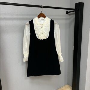 🚩steal Authentic Miu Miu Black and Cream Kids Formal Dress